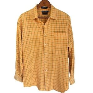 Daniel Cremieux Golden Yellow Flannel Shirt Size Large Long Sleeve Button Down